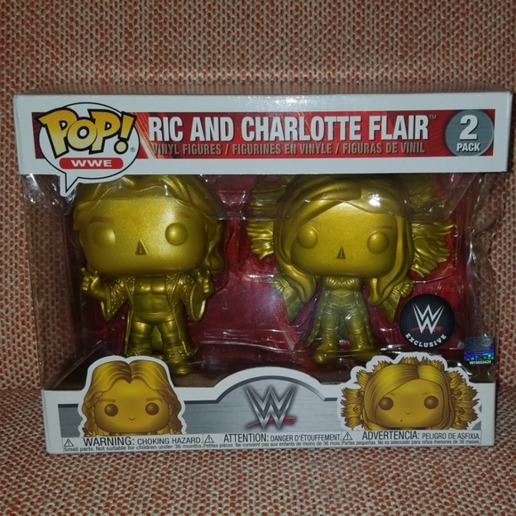 Vinyl Figures 2-Pack WWE Ric and Charlotte Flair Gold Exclusive Pop